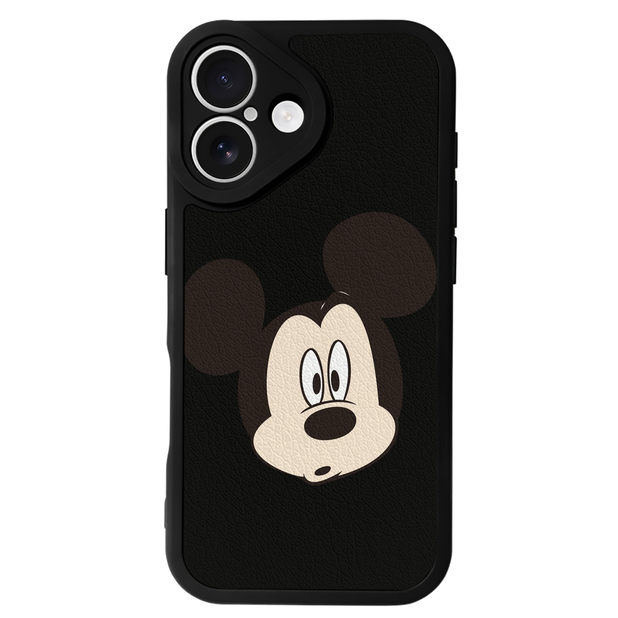 （画像用） ミッキーマウス Mickey Mouse 【iPhone 16シリーズ対応】シリコンスマホケース（レザー調） 材質：シリコン